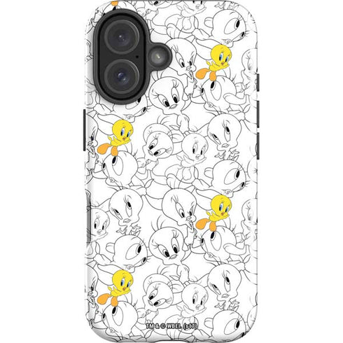 Looney Tunes Tweety Super Sized Pattern iPhone 16 Plus Impact Case